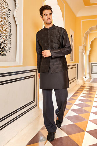 Ehan Nehru Jacket - Black, Black, image 1
